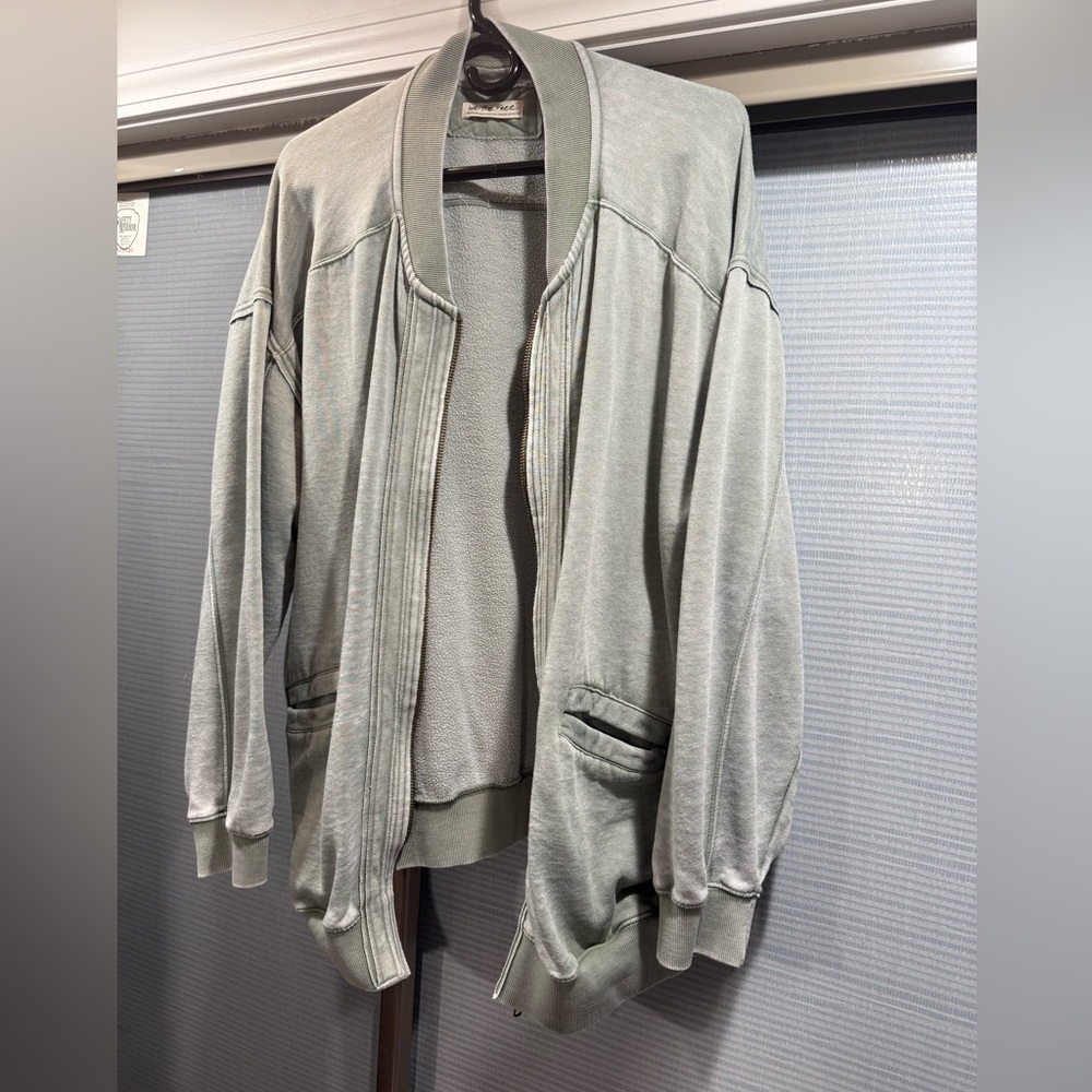 Free People Green Bomber Jacket Relaxed Fit